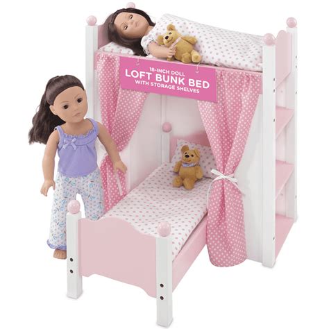 Emily Rose 18 Inch Doll Furniture Loft Bunk Bed With Doll Clothes