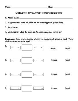 We've got word problems, math riddles, task cards, and more. Magnets Unit: Magnetic Attraction worksheet | Worksheets ...
