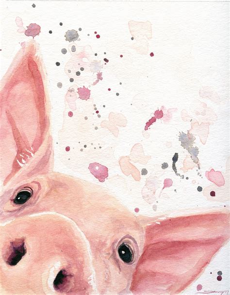 Pig Art Pig Canvas T For Her Farmhouse Decor Pig Etsy Animal