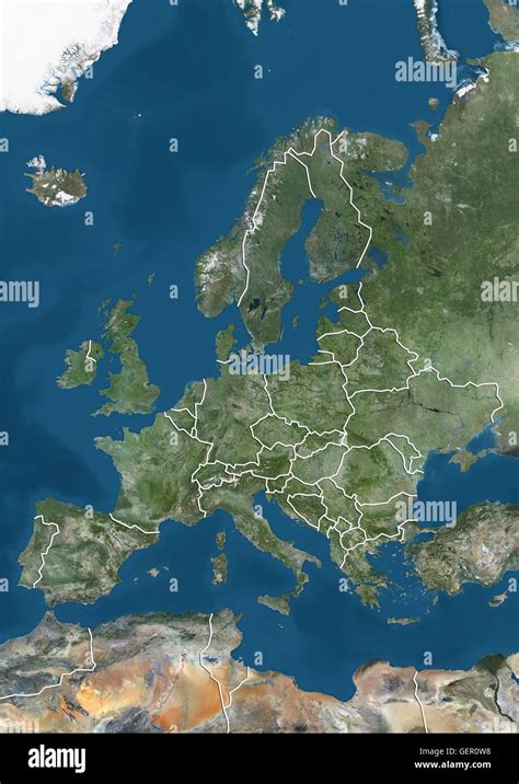 Europe Map And Satellite Image Satellite Image World Map Europe Map