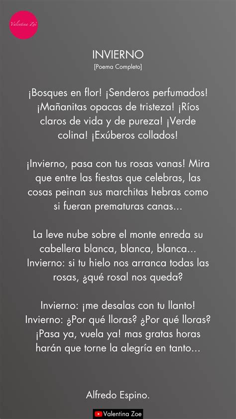 Invierno Alfredo Espino ⛈️🌹 Invierno Poema De Alfredo Espino 💜