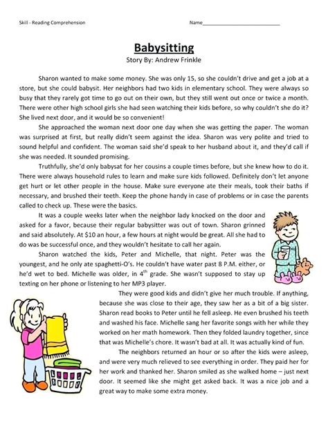 Free Printable Reading Comprehension Worksheets For 4th Grade