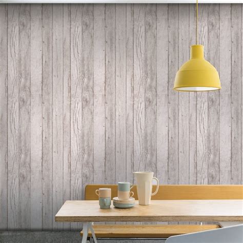 Wood Panel Pattern Grey Wallpaper Faux Effect Wooden Beam Realistic