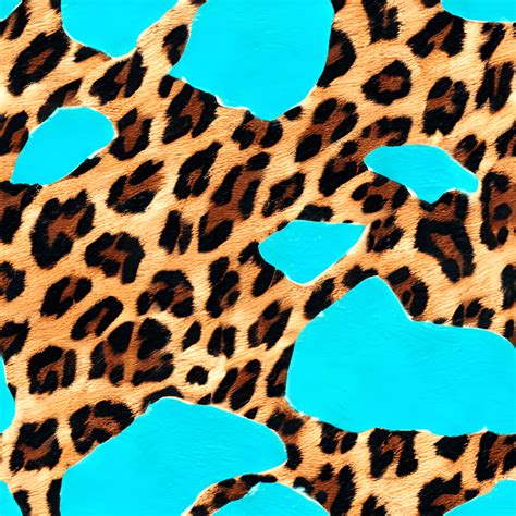 Turquoise Cowhide Leopard Graphic · Creative Fabrica