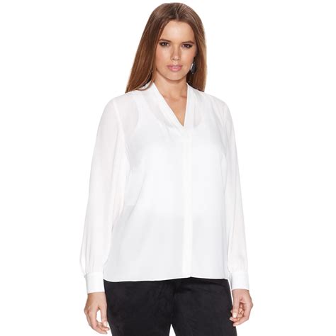 Inc International Concepts Plus Size Longsleeve Blouse In White Lyst