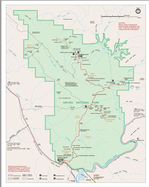 Arches National Park Map Map Of The World