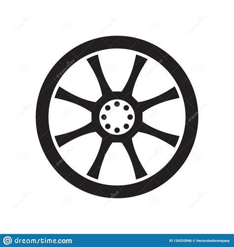 Alloy Wheel Icon Vector Sign And Symbol Isolated On White Background