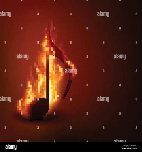 Vector Music Note In Burning Hi Res Stock Photography And Images Alamy