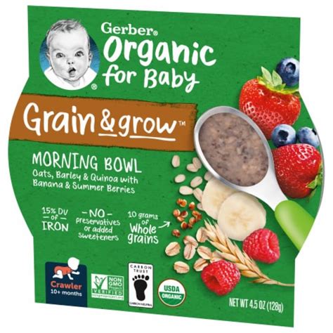 Gerber® Organic Grain And Grow™ Morning Bowl Summer Berries Baby Cereal