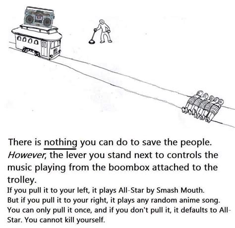 Left Or Right The Trolley Problem Know Your Meme