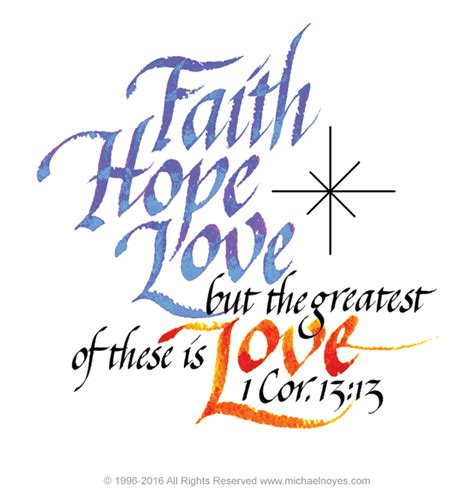 Faith Hope Love 1 Corinthians 1313 Calligraphy Art