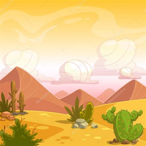 Cartoon Desert Landscape — Stock Vector © Lilu330 118352416