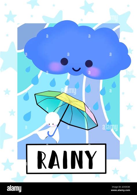 Weather Flashcard Collection For Preschool Kid Learning English