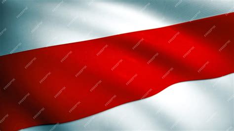 Premium Photo Belarus Red White Red Freedom Flag Waving Fabric