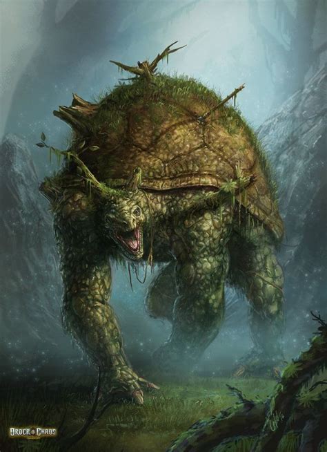 A Giant Creature In The Middle Of A Forest With Grass Growing On Its Back