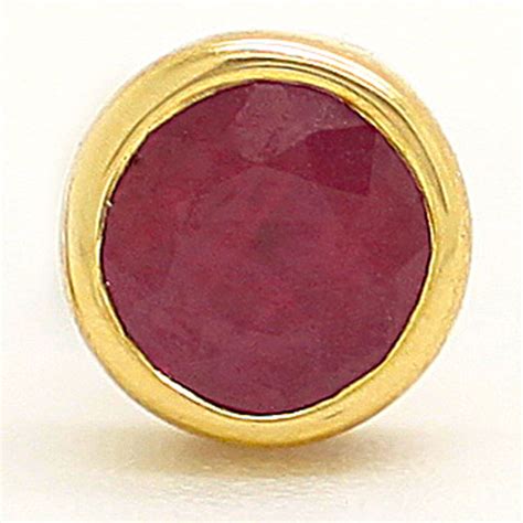 Bezel Set Ruby Post Earring Reliable Gold Ltd