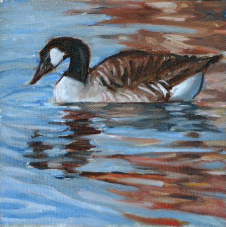 Canadian Goose Reflected Original Fine Art For Sale Carlene
