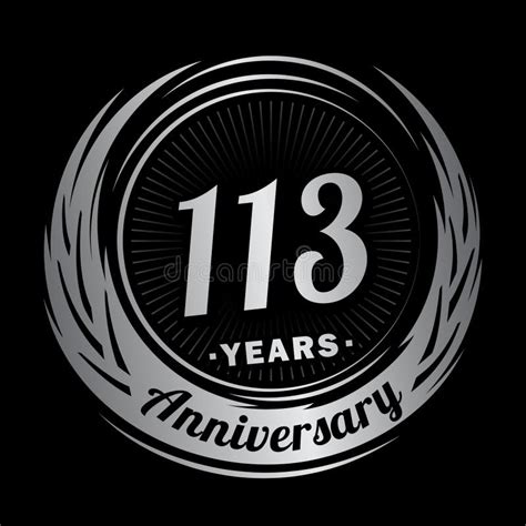 113 Years Anniversary Elegant Anniversary Design 113rd Logo Stock