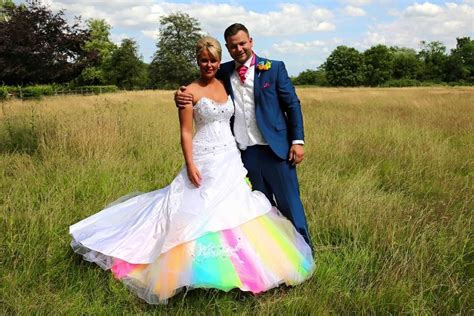 Multi Coloured Wedding Dress Sherbert Colours Stunning Personalised