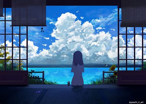 Anime Sky Summer Anime Summer Landscape Hd Wallpaper Peakpx