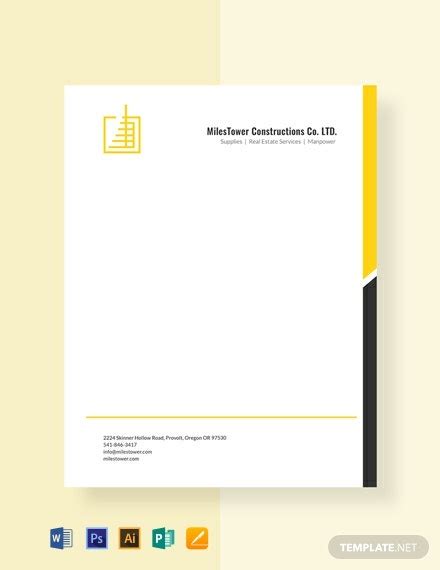 Click on the letterhead template that you would like to use in order to customize. FREE Construction Letterhead Template - Word (DOC) | PSD ...