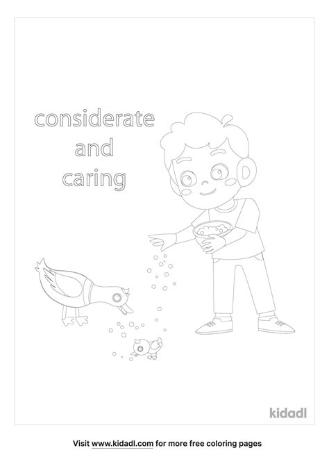 Free Considerate And Caring Coloring Page Coloring Page Printables