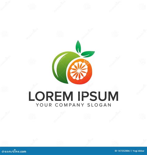 Orange Fruit Logo Design Concept Template Fully Editable Stock Vector