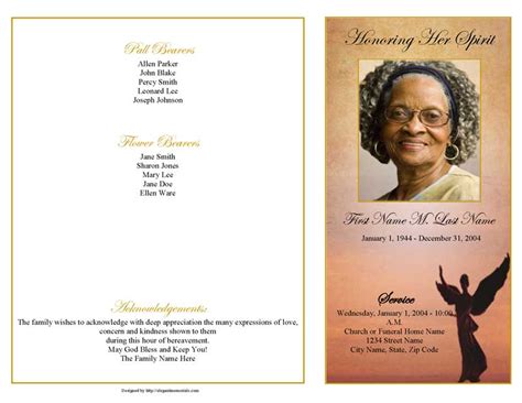 Free 4 Page Graduated Fold Funeral Program Templates