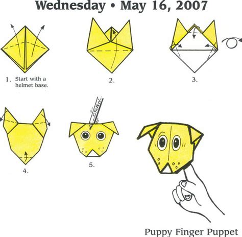 Dog Finger Puppet Origami Baby Crafts Origami Finger