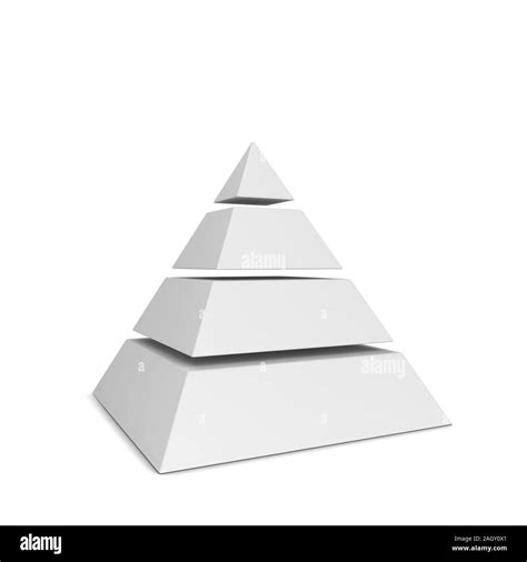 Sliced Pyramid Chart 3d Illustration Isolated On White Background
