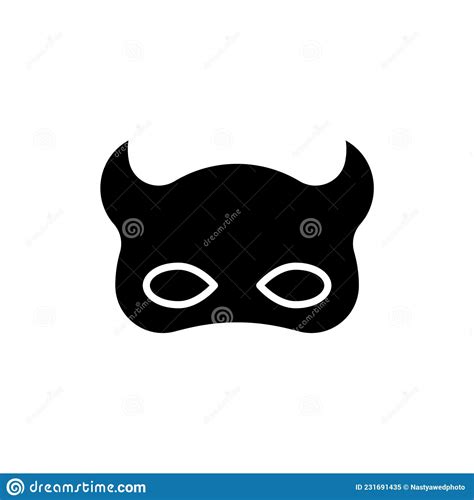 Devil Mask Glyph Icon Sexual Seduction Sex Shop Adult Game Black Filled Symbol Isolated