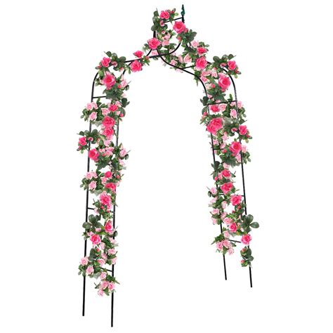Buy Costway Garden Arch With Metal Frame Decoration Trellis Stand For