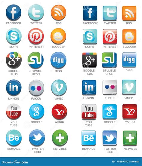 Social Media Icons With Names