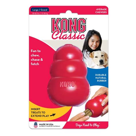 Kong Classic Red Rubber Dog Toy Large For Dogs 13kg To 30kg