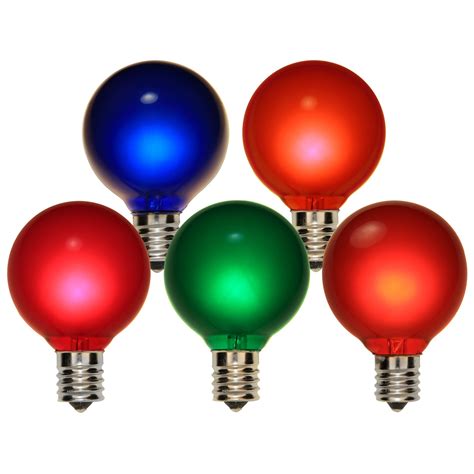 Christmas Lights G50 Satin Multicolor 7 Watt Replacement Bulbs