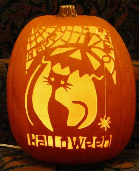 happy halloween pattern i carved on a foam pumpkin pumpkin carving halloween pumpkins