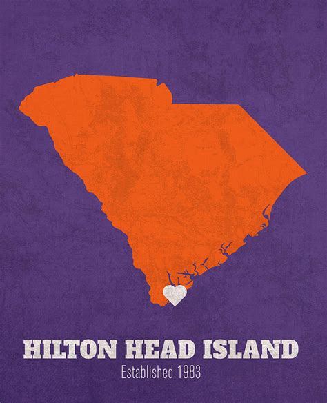 Hilton Head Island South Carolina City Map Founded 1983 Clemson
