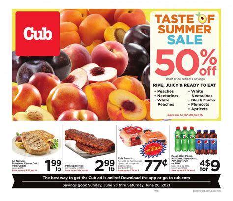 Grocery shopping at cub foods in cottage grove, mn has never been easier with online grocery shopping, drive through pharmacy including grocery delivery and grocery pickup!cub.com offers thousands of grocery and household items, such as fresh produce, meat and seafood, deli and bakery, quick and easy meals, healthy natural. Cub Foods (MN) Weekly Ad Flyer June 20 to June 26