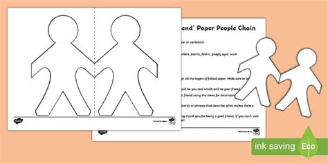 ‘thank You For Being A Friend Paper People Chain Activity