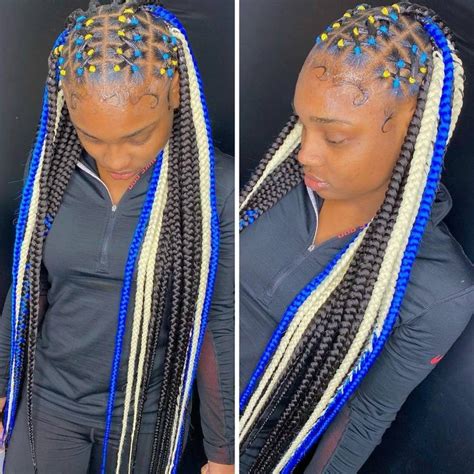 30 Beautiful Criss Cross Box Braids Hairstyles With Rubber Bands