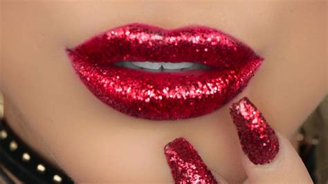 Red Glitter Lips Amys Makeup Box Youtube