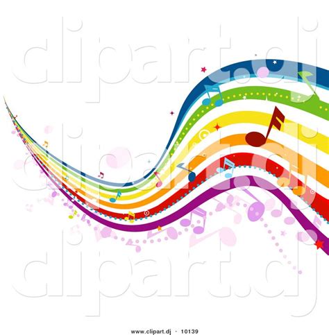 Music Notes Clip Art Vector Clipart Of Musical Rainbow Waves With