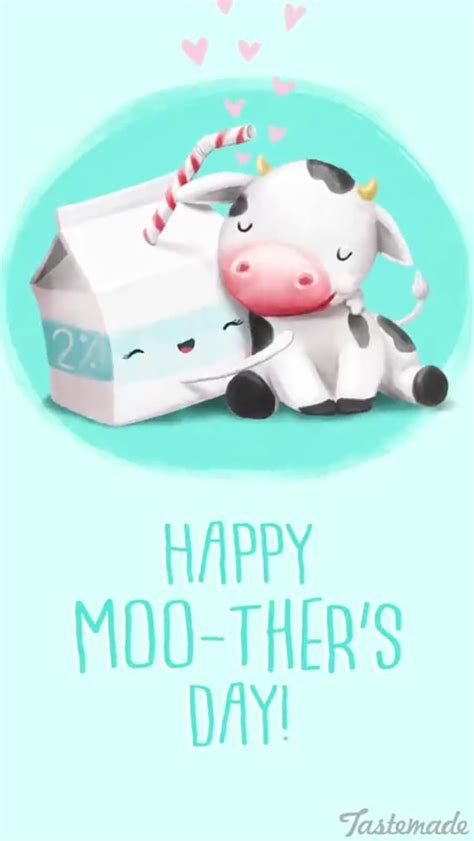 Funny Pun Happy Moo Thers Day Mothers Day Cow And Milk Humor