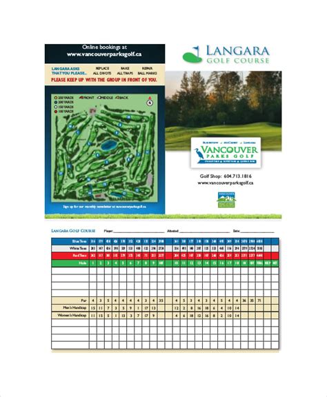 17 Golf Scorecard Templates Pdf Word Excel