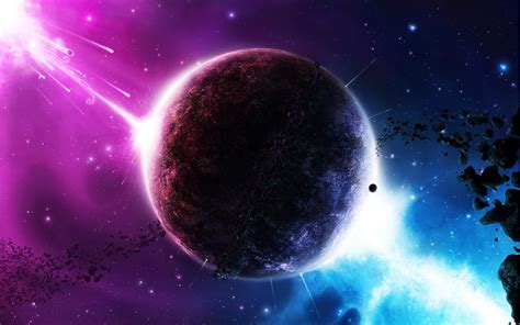 Planet On Galaxy Wallpaper Space Art Space Digital Art Colorful Hd