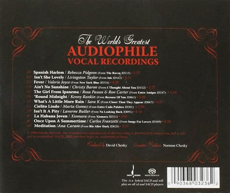 The Worlds Greatest Audiophile Vocal Recordings Sacd Various Artists 2006 🆕💿 90368032362 Ebay