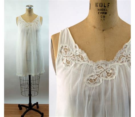 Chiffon Nightgown Ivory Sheer Nightie Shirt Nightgown Kayser Etsy