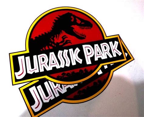 jurassic park emblem decal 2 stickers door kit car van suv etsy