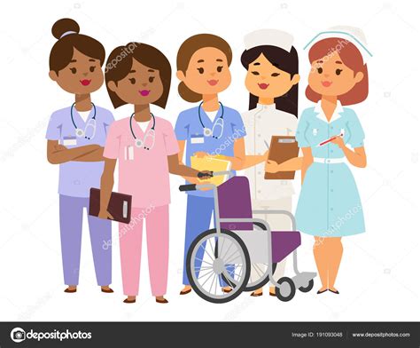 Doctor Nurse Character Vector Medical Woman Staff Flat Design Hospital
