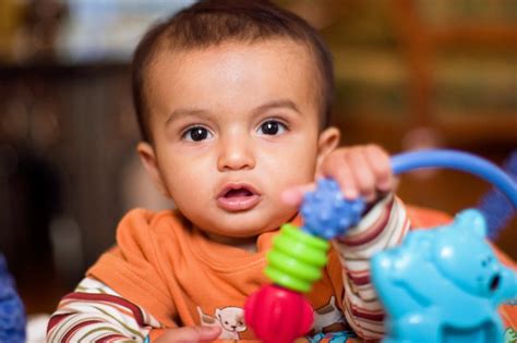 Accordingly, what toys are good for 4 month old? Baby development: Your 5-month-old - BabyCenter India